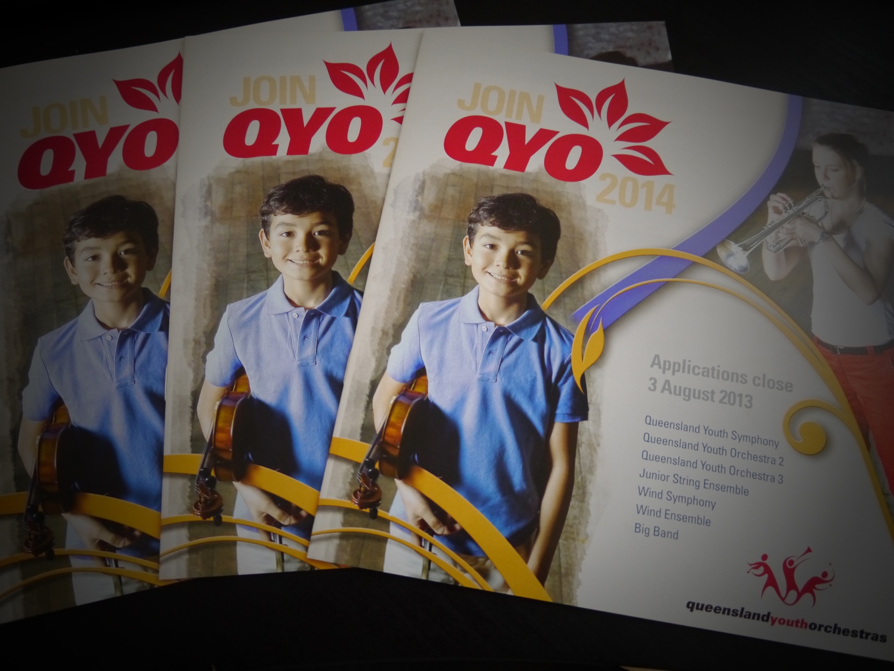 Queensland Youth Orchestra program featuring a student